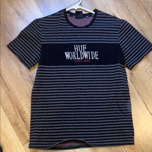 HUF Worldwide Men's Black Striped Shirt